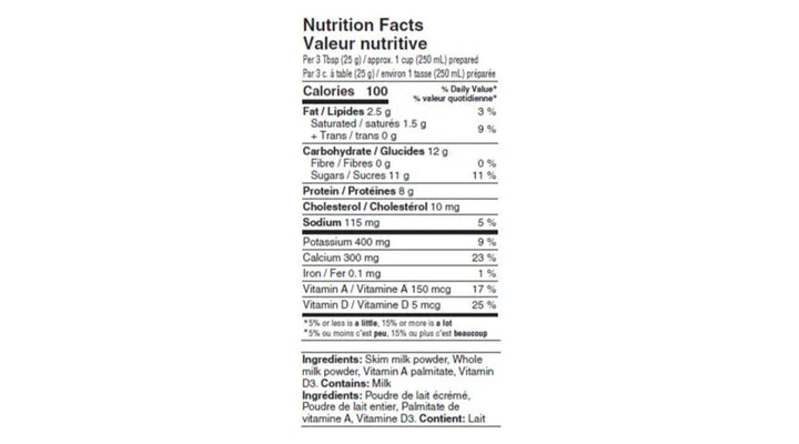1% Part Skim Milk Powder 12 bags x 500g - Made in Canada-1