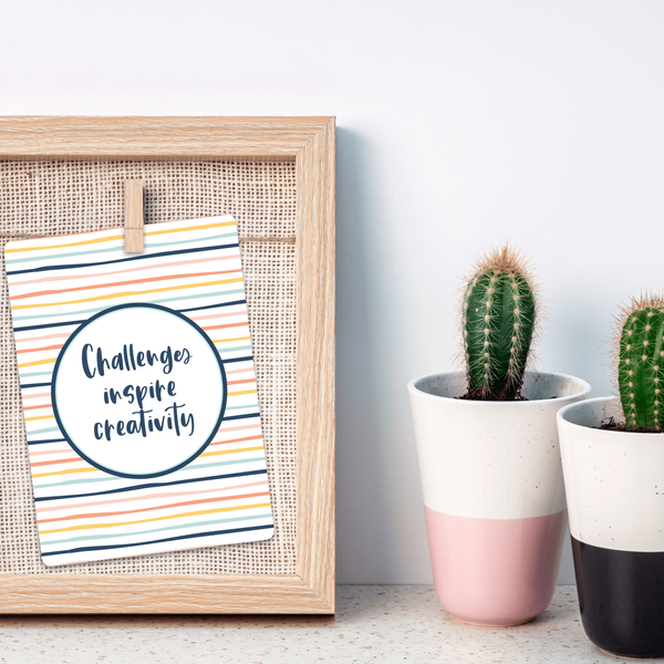 Striped Affirmation Cards - Set of 20-0