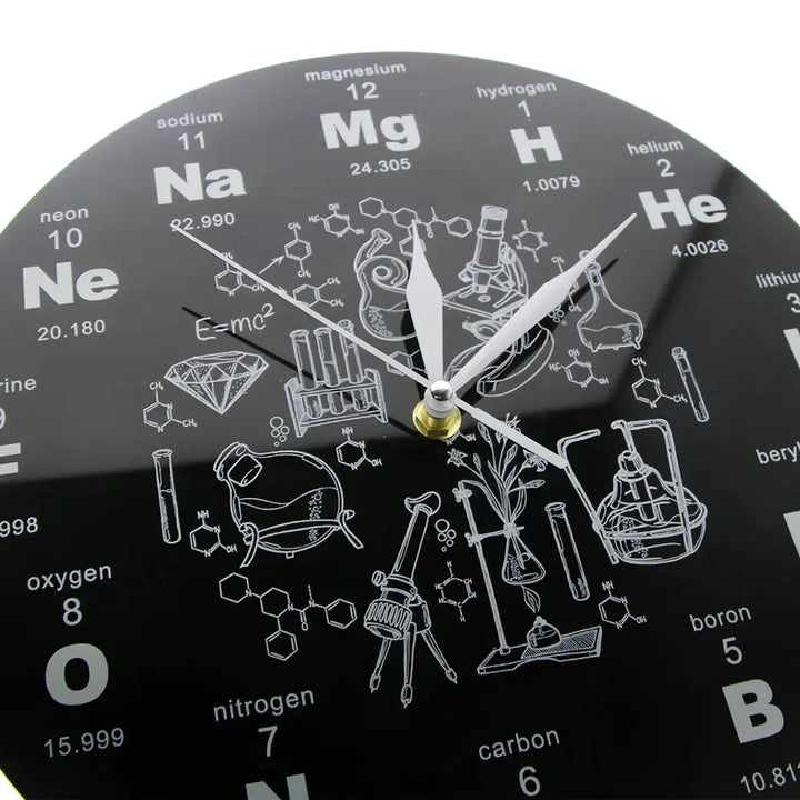 Periodic Table Wall Clock with Acrylic Design My Store