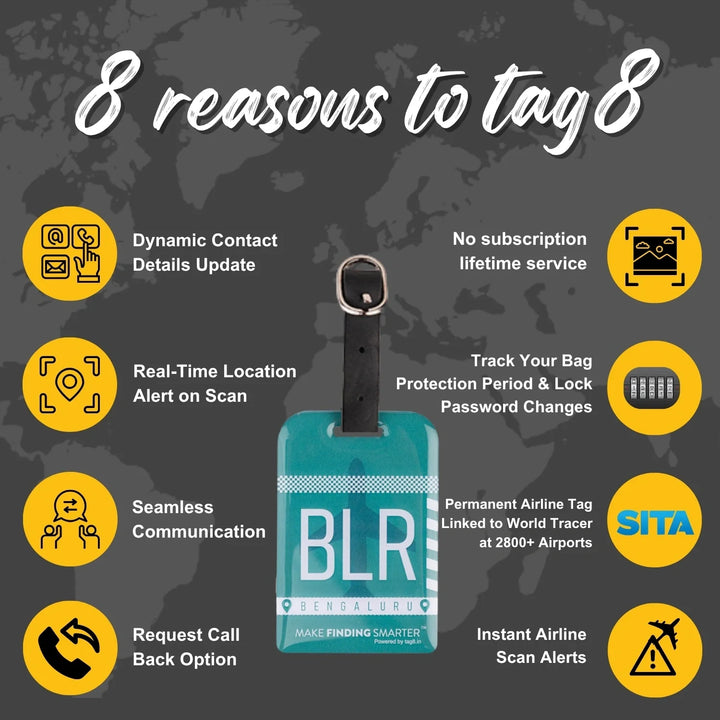 Smart Bag Security Tag - Bengaluru (BLR)  [Pack 2]-3