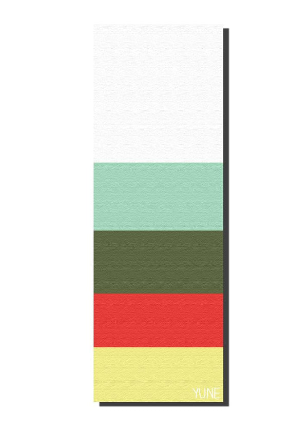 Yoga Mat | 6mm Thick | Multi Color Striped | Non-Slip | Eco Friendly | Yune Yoga | Trestles-0
