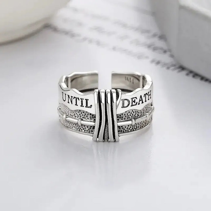 S925 Sterling Silver Vintage Distressed Ring My Store