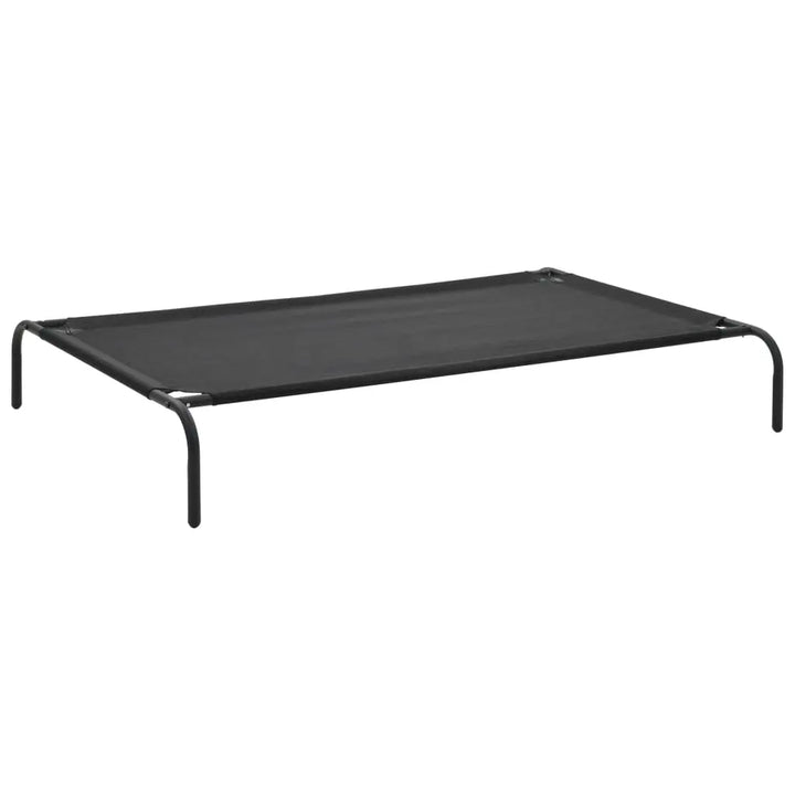 vidaXL Elevated Dog Bed Raised Dog Cot Puppy Sleeping Bed Black Textilene VidaXL