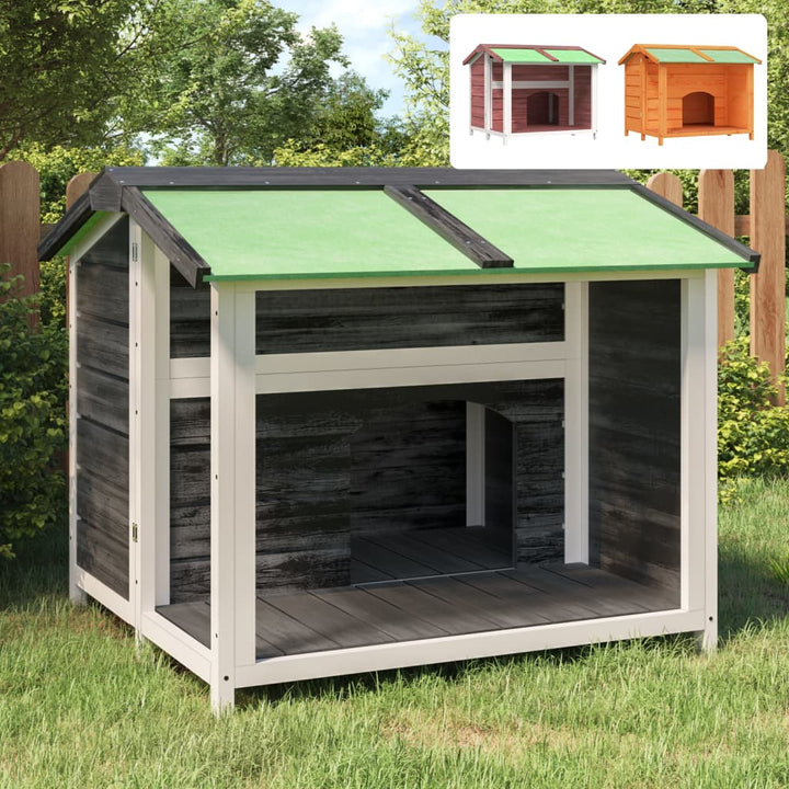 vidaXL Dog Kennel Brown 37.8"x34.3"x31.7" Solid Wood Pine VidaXL