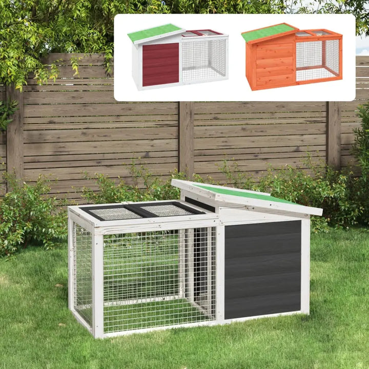 vidaXL Rabbit Hutch Brown 39.6"x21.3"x21.7" Solid Wood Pine VidaXL