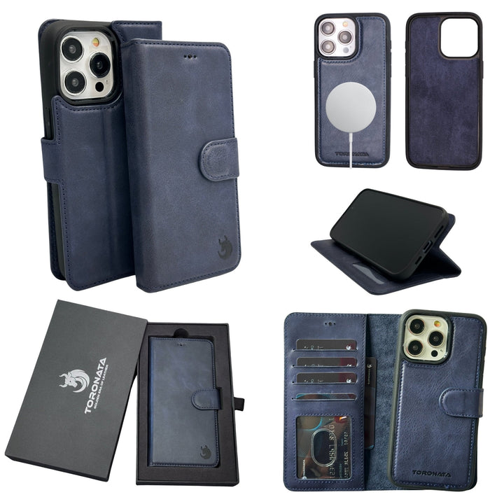 Vegas Premium Leather iPhone 15 Pro Wallet Case with MagSafe | Detachable RFID Blocking Luxury Wallet-6