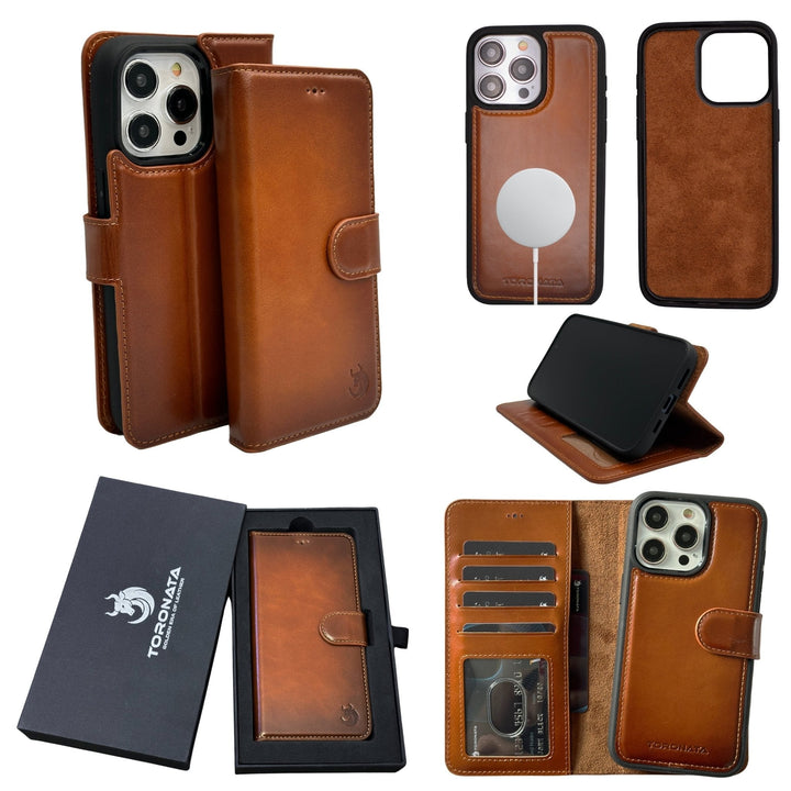 Vegas Premium Leather iPhone 15 Pro Wallet Case with MagSafe | Detachable RFID Blocking Luxury Wallet-0
