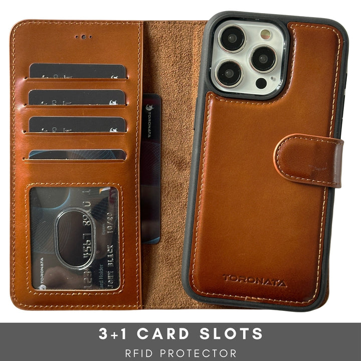 Vegas Premium Leather iPhone 15 Wallet Case with MagSafe | Detachable RFID Blocking Luxury Wallet-2