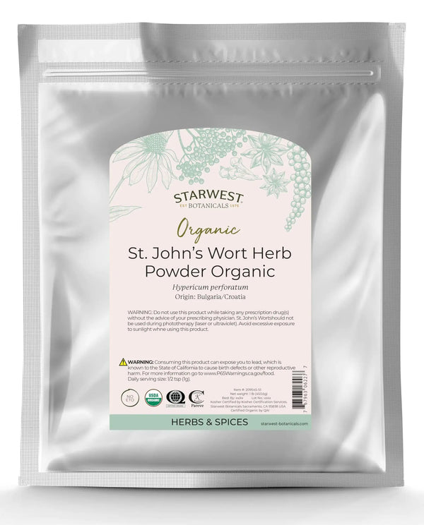 Starwest Botanicals Organic St. Johns Wort Herb Powder 1 Pound My Store
