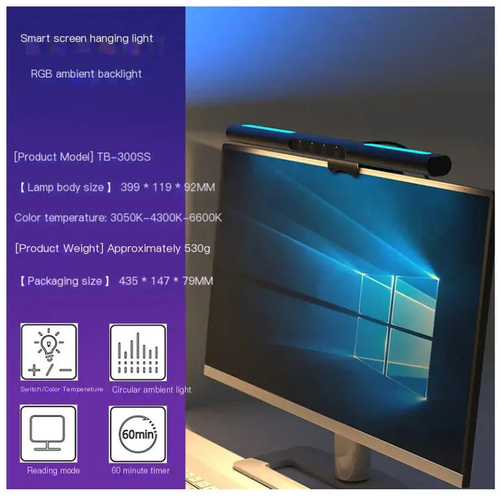 Colorful Ambient Asymmetrical Monitor Light for Eye Care My Store