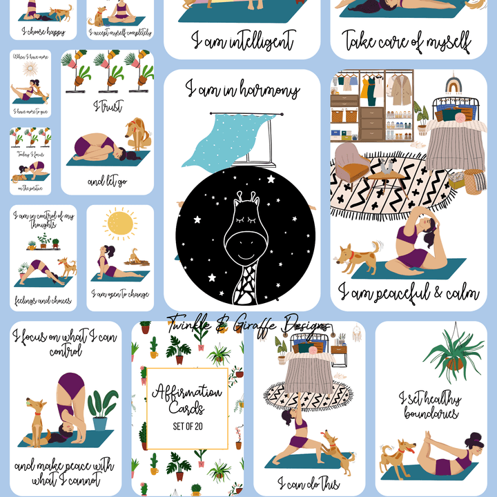 Yoga and the Dog Affirmation Cards - Set of 20-2