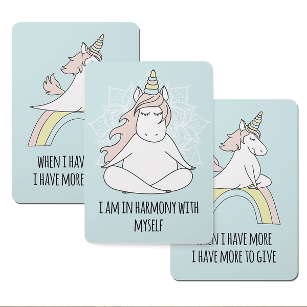 Yoga Unicorn Affirmation Cards - Set of 20-0