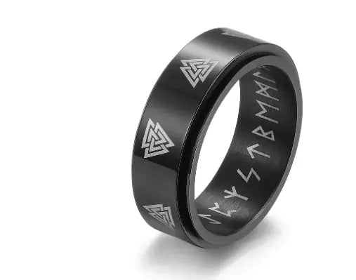 Rotatable Triangle Pattern Stainless Steel Ring My Store