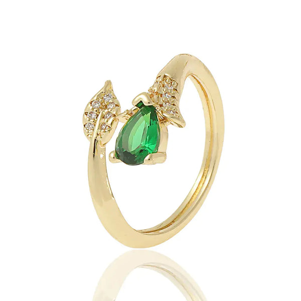 Copper Plated Gold Inlaid Zircon Fashion Ring My Store